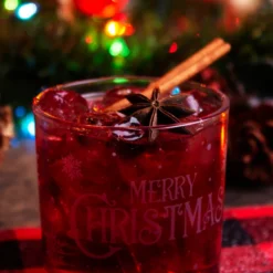 Coupon 🌟 BarMan BARCONIC® 🎁 CHRISTMAS COLLECTION GLASSWARE - MERRY 🎁 CHRISTMAS - 10 OUNCE 😉 -Barman Sales Store merry christmas glass scene2 700x700