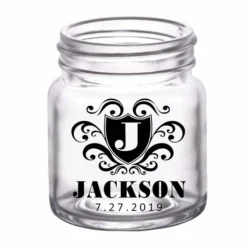 Wholesale 🎁 BarMan CUSTOMIZABLE - 2oz Clear Mini Mason Jar Shot Glass - Crest (Version 3) 🤩