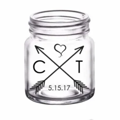 Promo 😍 BarMan CUSTOMIZABLE - 2oz Clear Mini Mason Jar Shot Glass - Arrow ✨