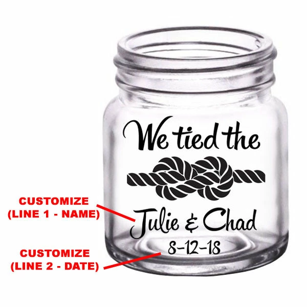 Deals 🛒 BarMan CUSTOMIZABLE - 2oz Clear Mini Mason Jar Shot Glass - Tied The Knot 😉 2 Deals 🛒 BarMan CUSTOMIZABLE - 2oz Clear Mini Mason Jar Shot Glass - Tied The Knot 😉 - Image 2