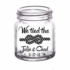 Deals 🛒 BarMan CUSTOMIZABLE - 2oz Clear Mini Mason Jar Shot Glass - Tied The Knot 😉