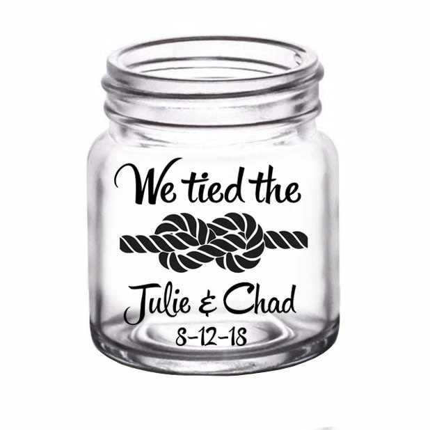 Deals 🛒 BarMan CUSTOMIZABLE - 2oz Clear Mini Mason Jar Shot Glass - Tied The Knot 😉 1 Deals 🛒 BarMan CUSTOMIZABLE - 2oz Clear Mini Mason Jar Shot Glass - Tied The Knot 😉