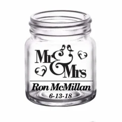 Flash Sale 😍 BarMan CUSTOMIZABLE - 2oz Clear Mini Mason Jar Shot Glass - Mr. And Mrs. 🎁