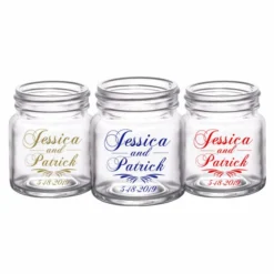 Brand new ✔️ BarMan CUSTOMIZABLE - 2oz Clear Mini Mason Jar Shot Glass - Simplistic 🎁 -Barman Sales Store mini mason simplistic web trio 700x700