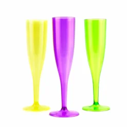 New 👏 BarMan 1 Piece Neon Pack Of Champagne Glasses - 12 Count - 5oz ❤️