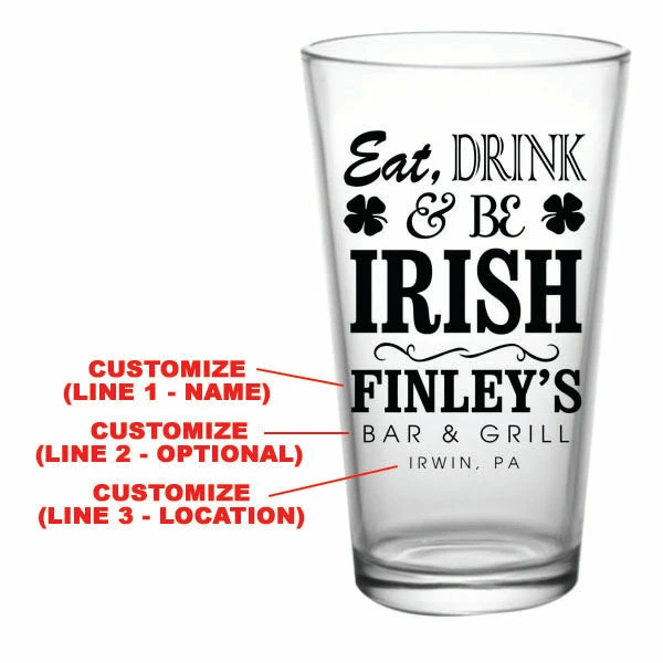 Discount 🔥 BarMan CUSTOMIZABLE - 16oz Pint / Mixing Glass - Eat, Drink And Be Irish 😍 2 Discount 🔥 BarMan CUSTOMIZABLE - 16oz Pint / Mixing Glass - Eat, Drink And Be Irish 😍 - Image 2