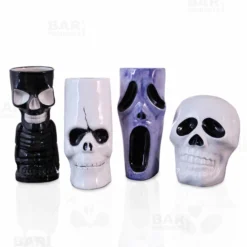 Promo ✔️ BarMan Spooky Tiki Mugs Drinkware Package - Set Of 4 + FREE Mystery Tiki 🔥