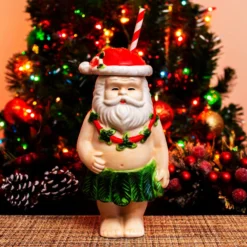 Best deal ❤️ BarMan BarConic® Tiki Drinkware - Hula Claus - 14 Ounce 🎁 -Barman Sales Store santa scene 2 700x700