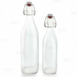 Hot Sale 🥰 BarMan Square Glass Bottle W/ Swing Top - Available In 1 Liter Or 17 Ounce ❤️
