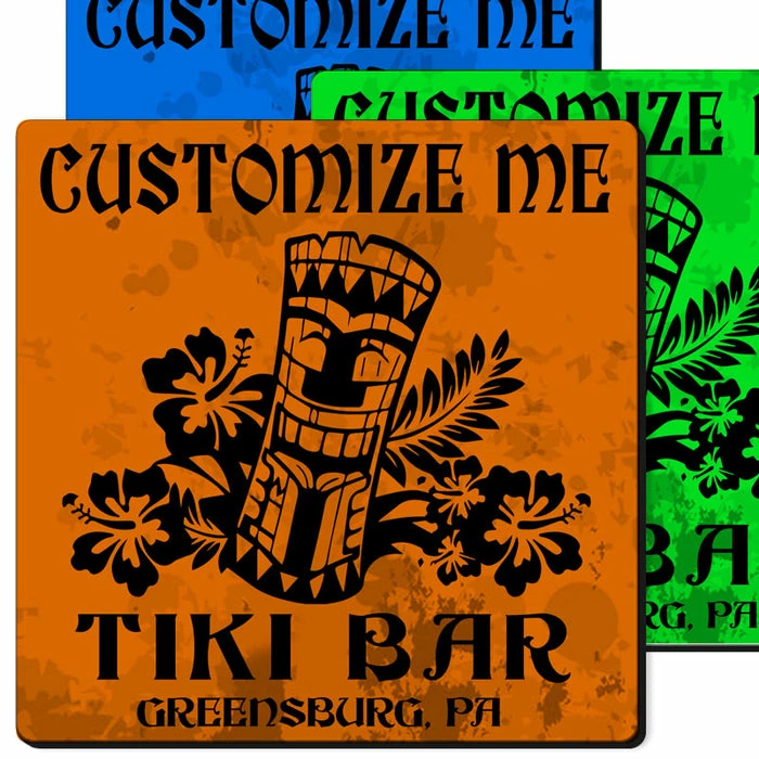 Flash Sale 🥰 BarMan CUSTOMIZABLE Coaster - 3.5in Square Foam - Tiki Design 🥰 1 Flash Sale 🥰 BarMan CUSTOMIZABLE Coaster - 3.5in Square Foam - Tiki Design 🥰