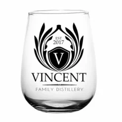 Discount ⌛ BarMan CUSTOMIZABLE - Stemless Wine Glass - 17 Ounce - Crest Design 1 🤩 -Barman Sales Store stemless wine glass crest web 700x700