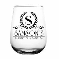 Best reviews of ✔️ BarMan CUSTOMIZABLE - Stemless Wine Glass - 17 Ounce - Crest Design 2 🧨 -Barman Sales Store stemless wine glass crest2 web 700x700