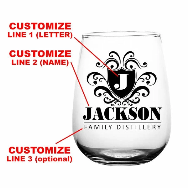 Promo 👍 BarMan CUSTOMIZABLE - Stemless Wine Glass - 17 Ounce - Crest Design 3 🤩 2 Promo 👍 BarMan CUSTOMIZABLE - Stemless Wine Glass - 17 Ounce - Crest Design 3 🤩 - Image 2