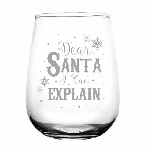 Coupon ✨ BarMan Dear Santa Stemless Wine Glass 💯 1 Coupon ✨ BarMan Dear Santa Stemless Wine Glass 💯