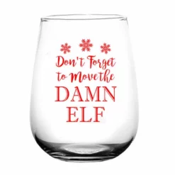New 😀 BarMan Move The Elf Stemless Wine Glass 👍