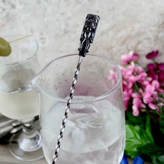 Hot Sale 😉 BarMan Olea™ Tiki Butt Ku Gun Metal Plated Bar Spoon - 40cm 👏 2 Hot Sale 😉 BarMan Olea™ Tiki Butt Ku Gun Metal Plated Bar Spoon - 40cm 👏 - Image 2