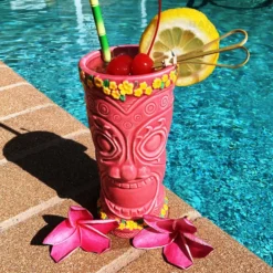 Best deal 🤩 BarMan BarConic® Tiki Drinkware - Pink Flower Goddess - 12 Ounce 🌟 -Barman Sales Store tiki mug pink lei bpc 6 700x700