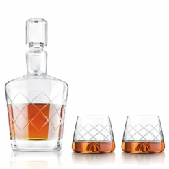 New ✔️ BarMan Crystal Whiskey Decanter Set 👏