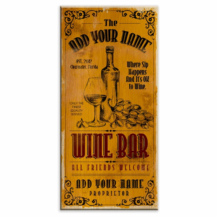 Discount โญ BarMan CUSTOMIZABLE Large Vintage Wooden Bar Sign - Wine Bar - 11 3/4" X 23 3/4" ๐ 1 Discount โญ BarMan CUSTOMIZABLE Large Vintage Wooden Bar Sign - Wine Bar - 11 3/4" X 23 3/4" ๐