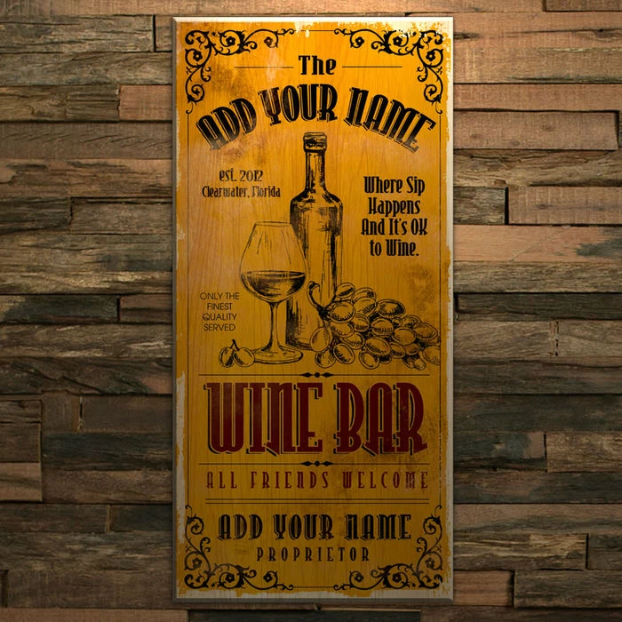 Discount โญ BarMan CUSTOMIZABLE Large Vintage Wooden Bar Sign - Wine Bar - 11 3/4" X 23 3/4" ๐ 3 Discount โญ BarMan CUSTOMIZABLE Large Vintage Wooden Bar Sign - Wine Bar - 11 3/4" X 23 3/4" ๐ - Image 3