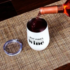 Deals 🤩 BarMan Double Wall Vacuum Insulated Wine/Coffee Set - 14 Ounce 🥰 -Barman Sales Store wine coffee scene3 700x700