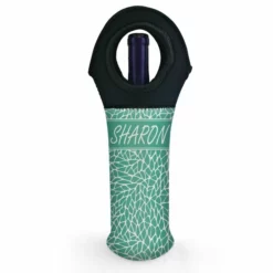 Deals 😍 BarMan CUSTOMIZABLE Wine Bottle Tote W/ Black Handle - Crackle Pattern (Color Options) 🛒 -Barman Sales Store wine tote web bw ayn crackle seafoam 700x700