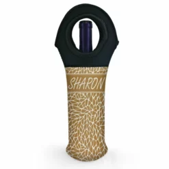 Deals 😍 BarMan CUSTOMIZABLE Wine Bottle Tote W/ Black Handle - Crackle Pattern (Color Options) 🛒 -Barman Sales Store wine tote web bw ayn crackle tan 700x700
