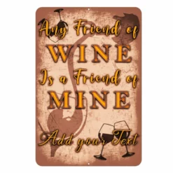 Outlet ⭐ BarMan Metal Bar Sign - Customized - Wine Friend - 12" X 18" 👏