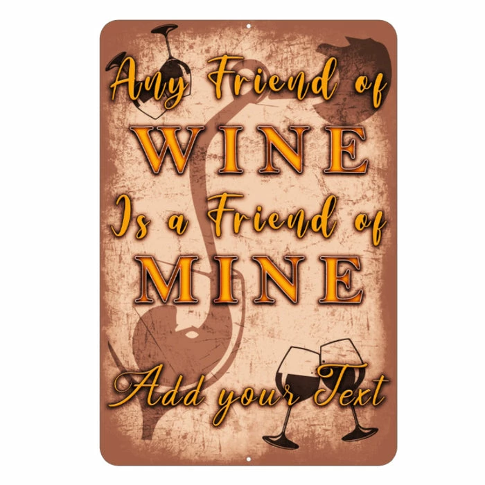 Outlet โญ BarMan Metal Bar Sign - Customized - Wine Friend - 12" X 18" ๐ 1 Outlet โญ BarMan Metal Bar Sign - Customized - Wine Friend - 12" X 18" ๐