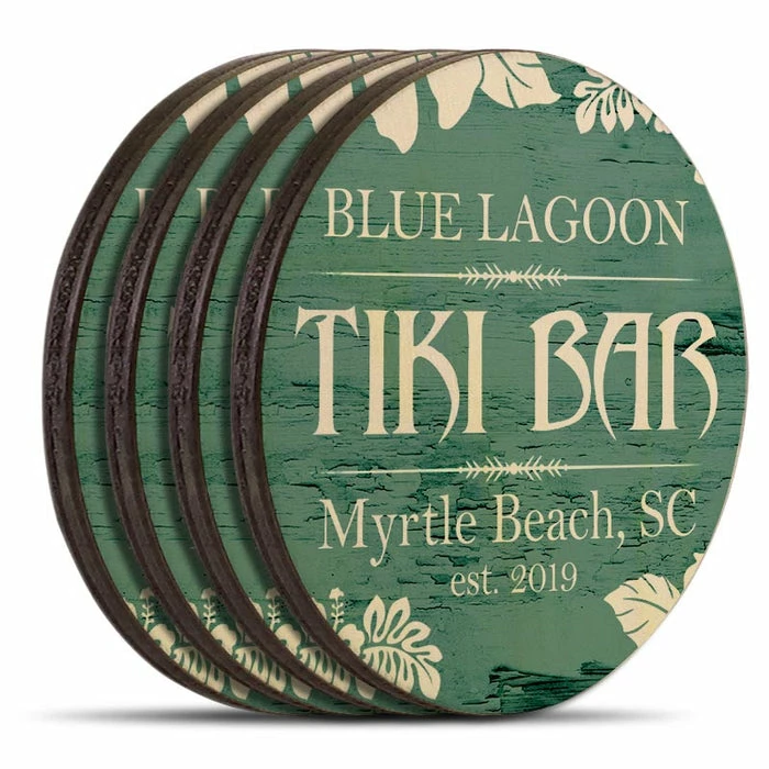 Outlet โ BarMan Wooden Round Coasters - Customizable - Tiki Theme - Set Of 4 ๐ฅ 1 Outlet โ BarMan Wooden Round Coasters - Customizable - Tiki Theme - Set Of 4 ๐ฅ