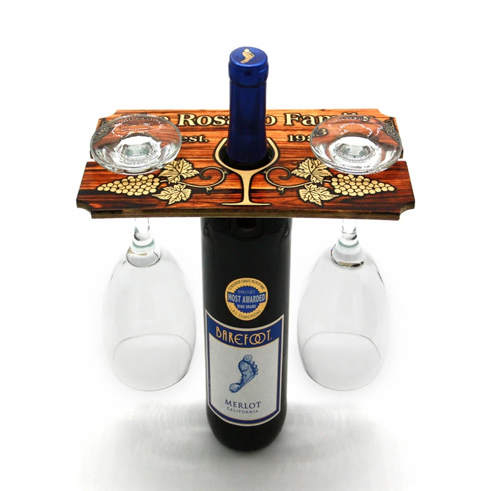 Cheap 🧨 BarMan CUSTOMIZABLE WOOD WINE GLASS CADDY - FAMILY RUSTIC WOOD ⭐ 3 Cheap 🧨 BarMan CUSTOMIZABLE WOOD WINE GLASS CADDY - FAMILY RUSTIC WOOD ⭐ - Image 3