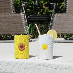 Hot Sale ✨ BarMan BarConic® Tiki Drinkware - Sunflower - 12 Oz. 👏 -Barman Sales Store yellow sunflower tiki a 700x700